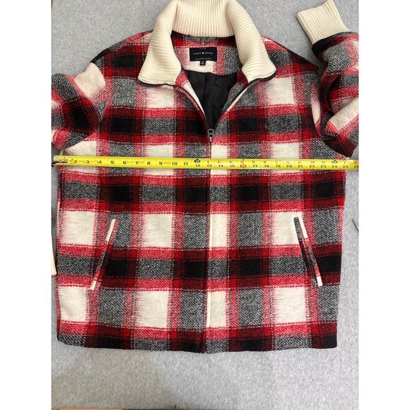 Lucky Brand Women’s  Plaid Wool Blend Zip Jacket - Size Medium - Picture 10 of 11